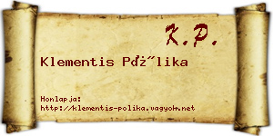 Klementis Pólika névjegykártya